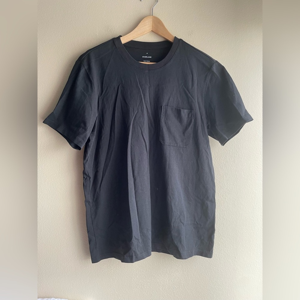 New Everlane Men Crew Neck Tee Shirt Black Size Medium